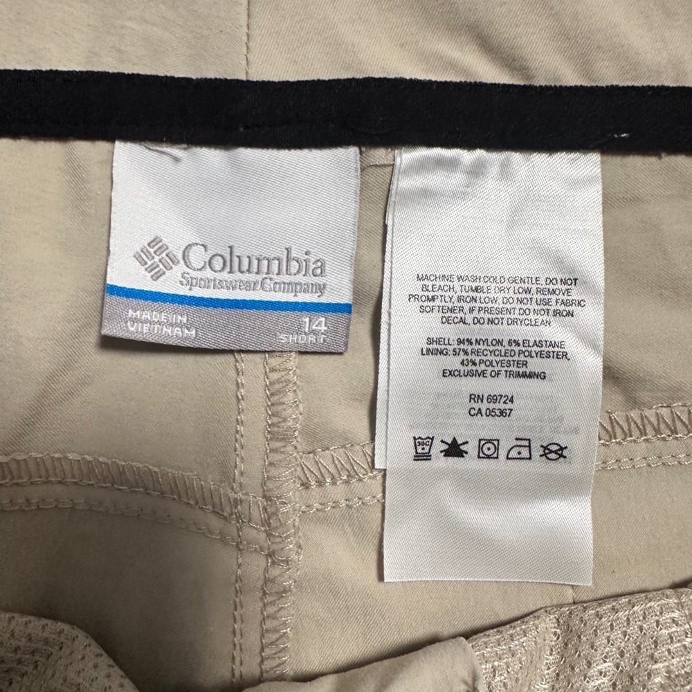 Columbia Hiking Pants Women 14 Short Tan Omni-Shield Outdoor Trouser - Picture 8 of 10